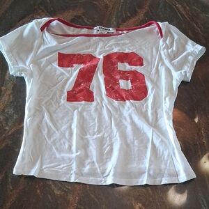 RSQ White and Red T-Shirt